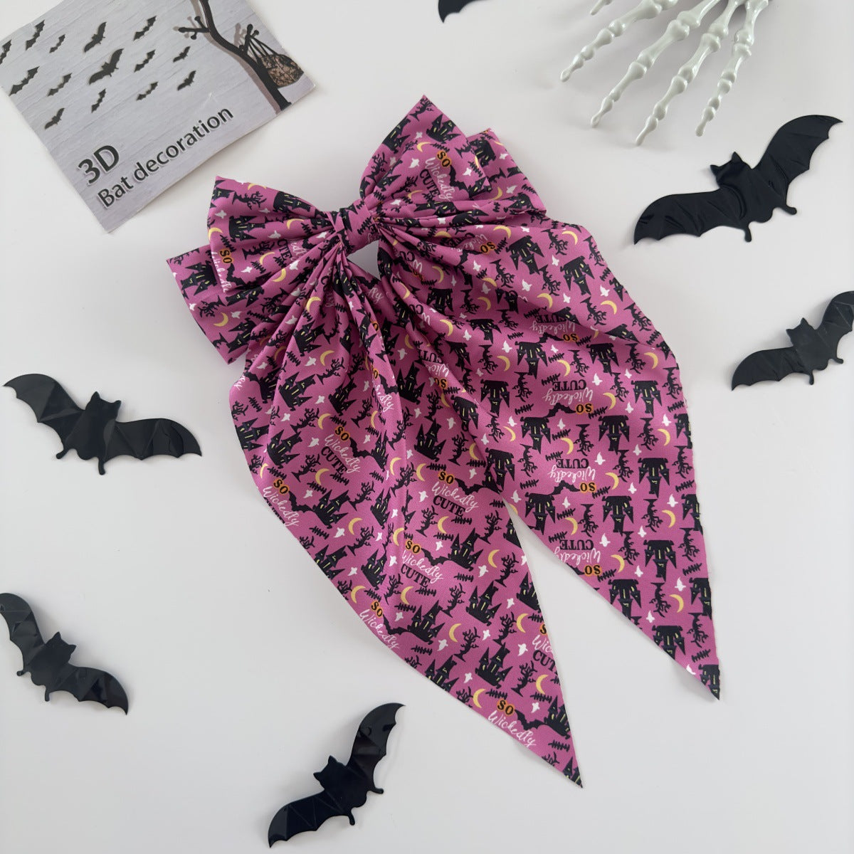 Wholesale  Hair Accessories Pumpkin Skull Ghost Hand Print Bowknot Hairpin